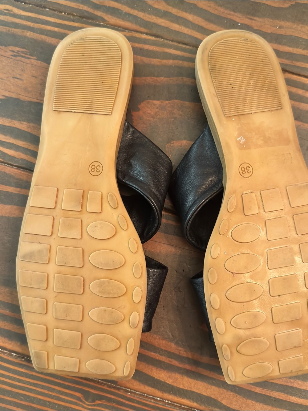 Ethan Valdez Madonna Sandals Black Leather Slides EU 38 US 7.5 MSRP $199‎ - Picture 4 of 7